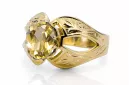 Ring Gelber Peridot 14 Karat Gelbgold Vintage Schmuck vrc135y